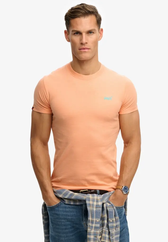 Super Dry T-Shirt ESSENTIAL LOGO EMB TEE – Orange