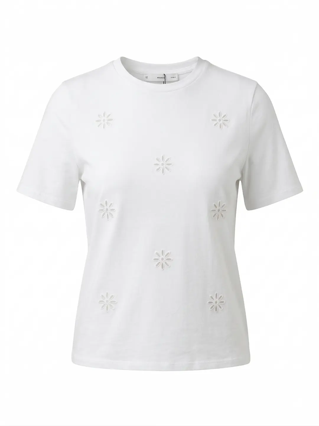 Mango T-SHIRT FLORI, BLANCO