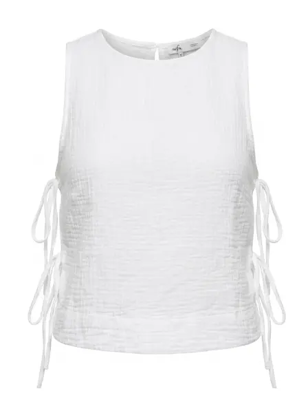 Mango TOP RODAS, BLANCO