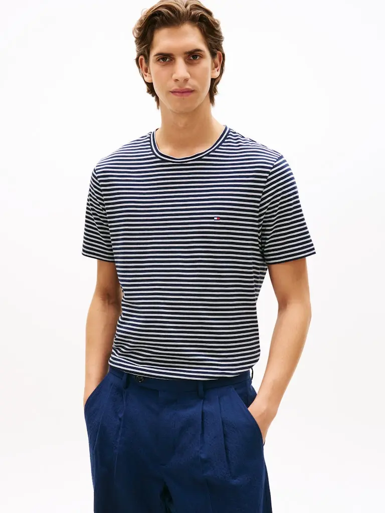 Tommy Hilfiger ESS SEASONAL REG FIT STRIPE TEE, BLUE T-Shirt