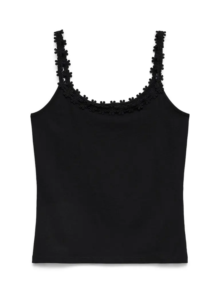 Vero Moda VMFLORA TANK TOP JRS BOX – Schwarz
