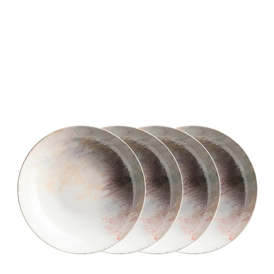 Maeser Suppenteller-Set, Steinzeug Aquarellia