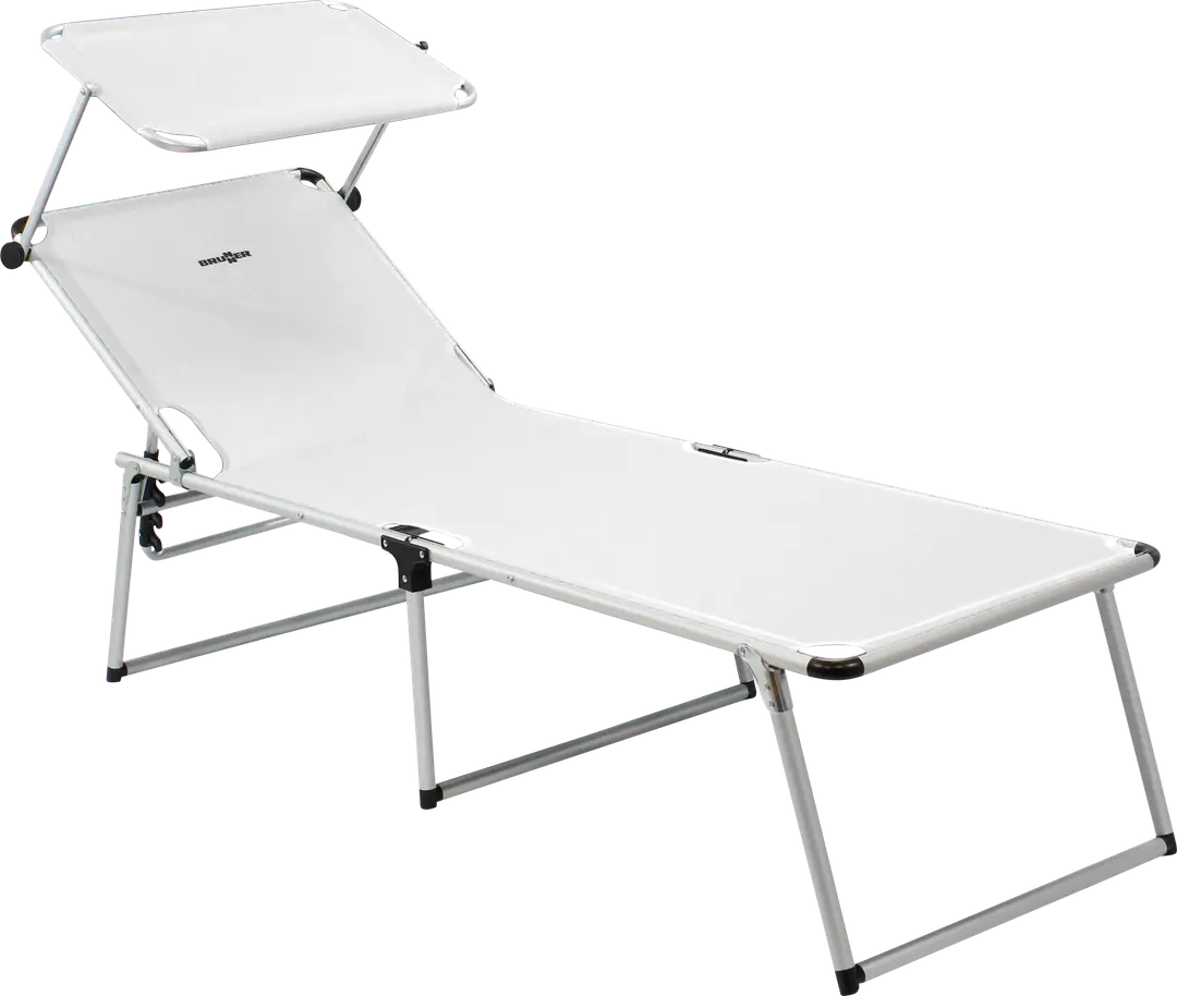 Brunner Malibu High Sonnenliege mit Sonnenschutz klappbar 195,5 x 62 x 48 cm hellgrau