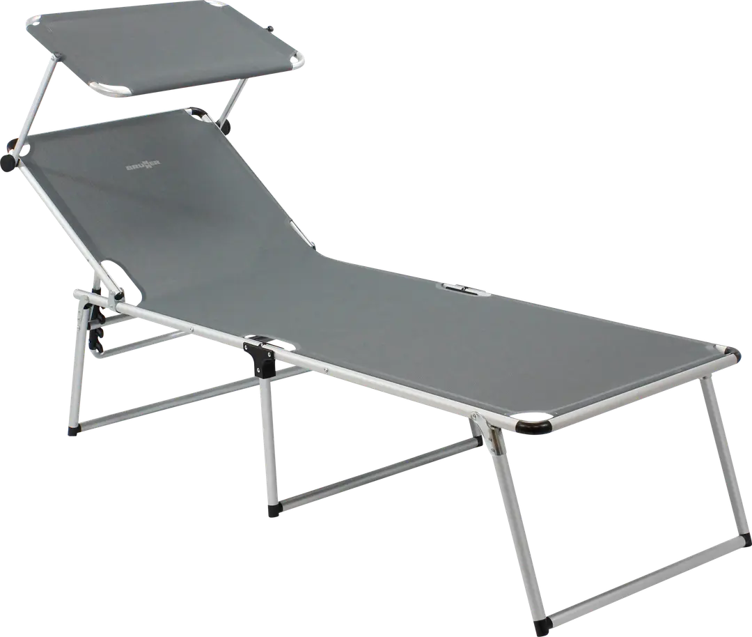 Brunner Malibu High Sonnenliege mit Sonnenschutz klappbar 195,5 x 62 x 48 cm dunkelgrau