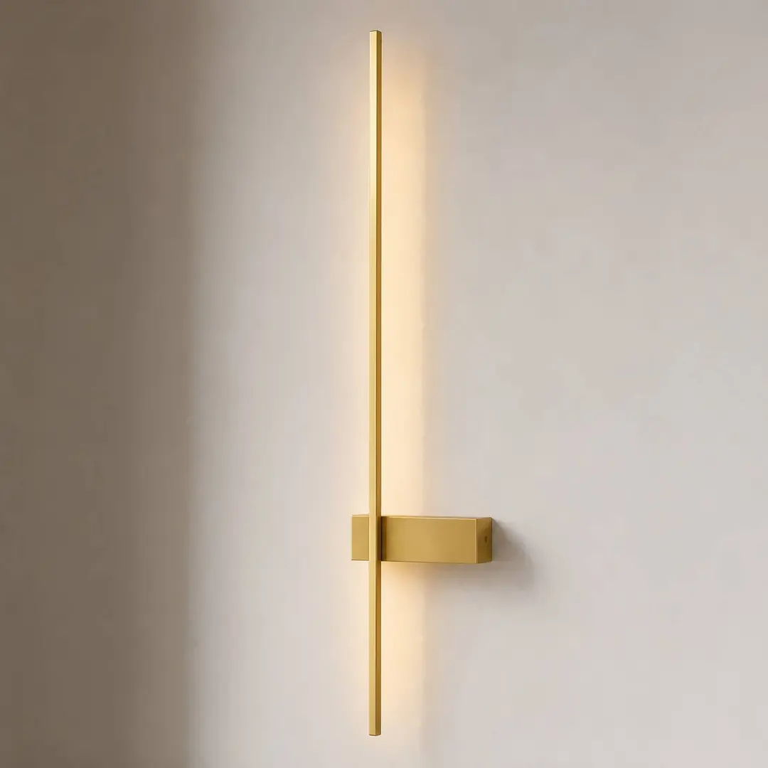 Lindby LED-Wandleuchte Natsumi, messing, Aluminium, 90 cm