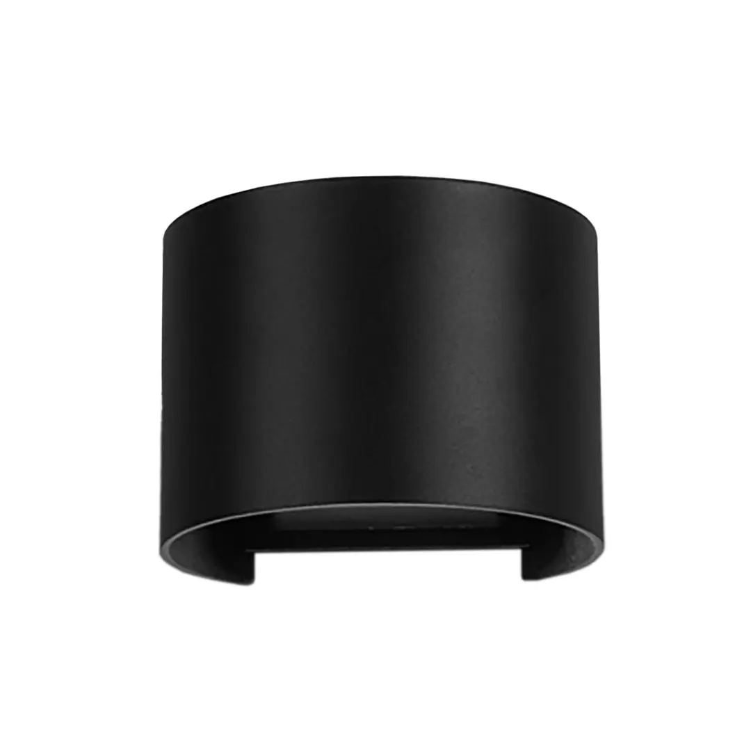 Mantra Iluminación LED-Außenwandleuchte Davos rund, schwarz, dimmbar, Aluminium