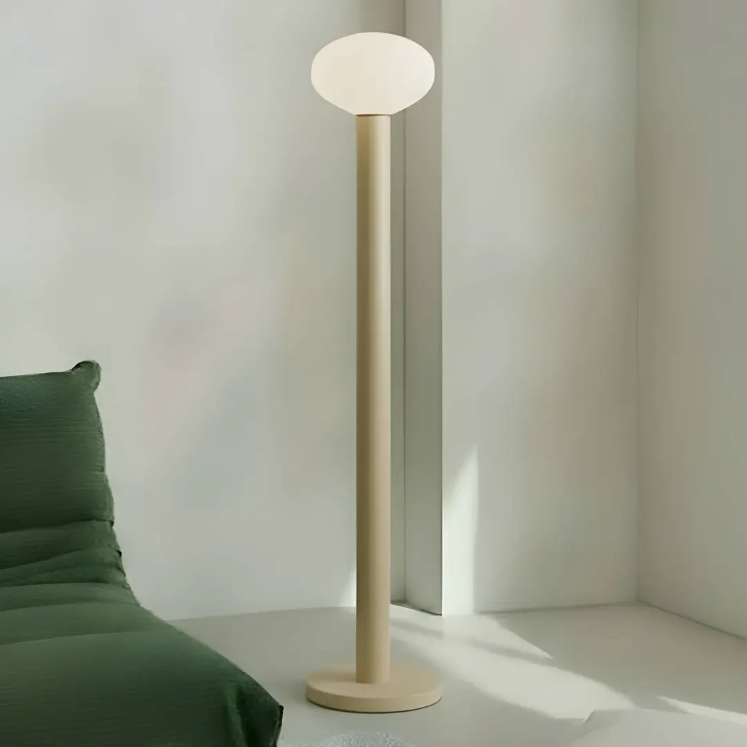 ALDEX Stehleuchte Flo, beige, Höhe 138 cm, 1-flammig, Glas