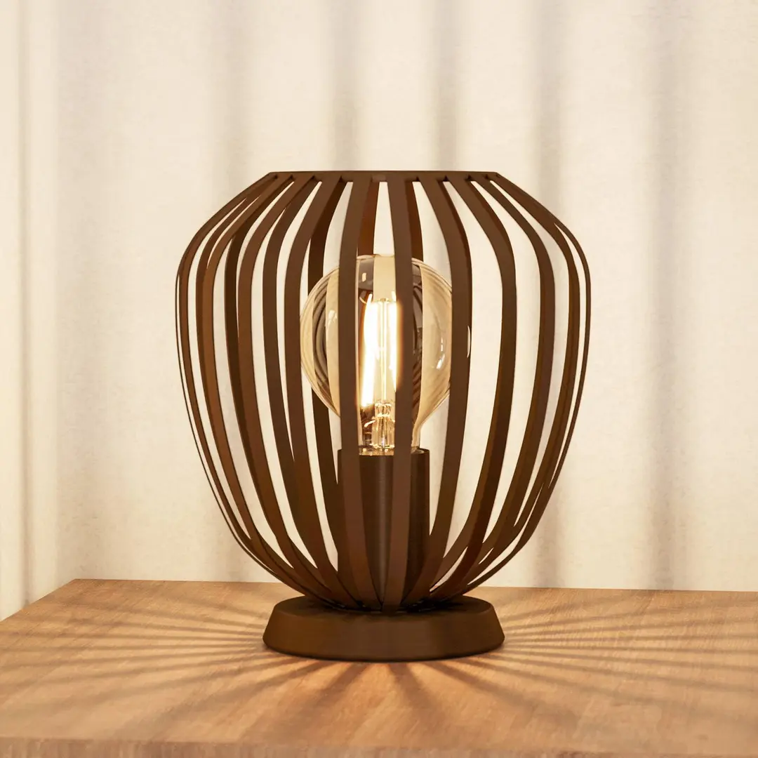 EGLO Tischlampe Espinal, bronze gebürstet, Höhe 23 cm, Metall E27