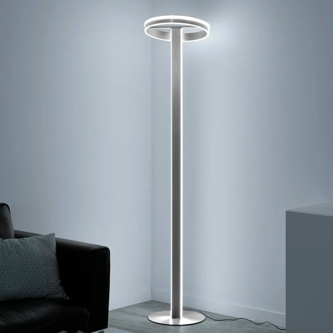 Q-Smart-Home Paul Neuhaus Q-Vito LED-Stehlampe, gerade mit Ring