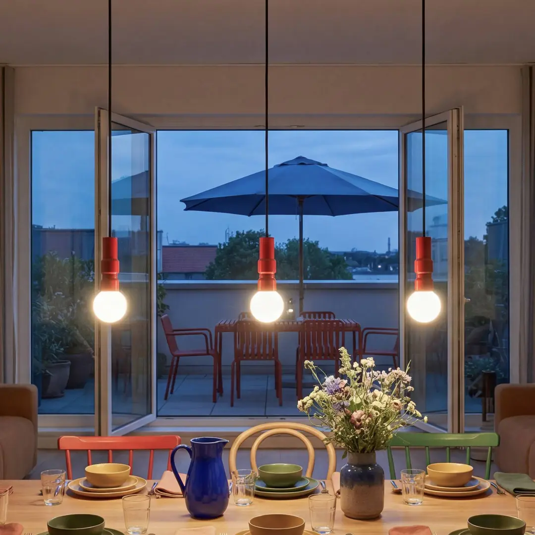 OSRAM Hängeleuchte Decor Bolty, rot, Länge 66 cm, 3-flammig