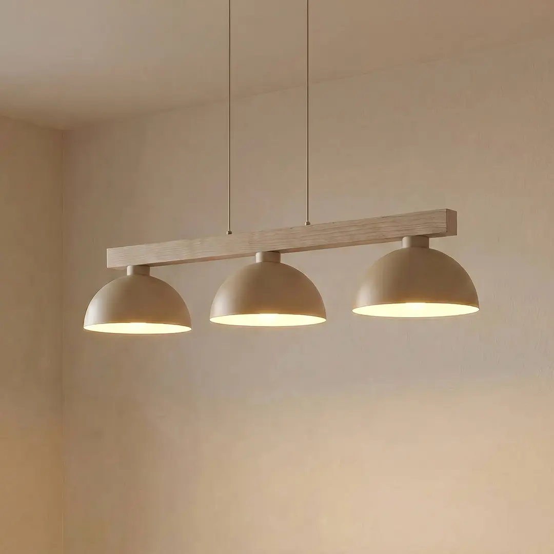 TK Lighting Hängeleuchte Oslo, sandfarben, 3-flammig, 118 cm lang, E27