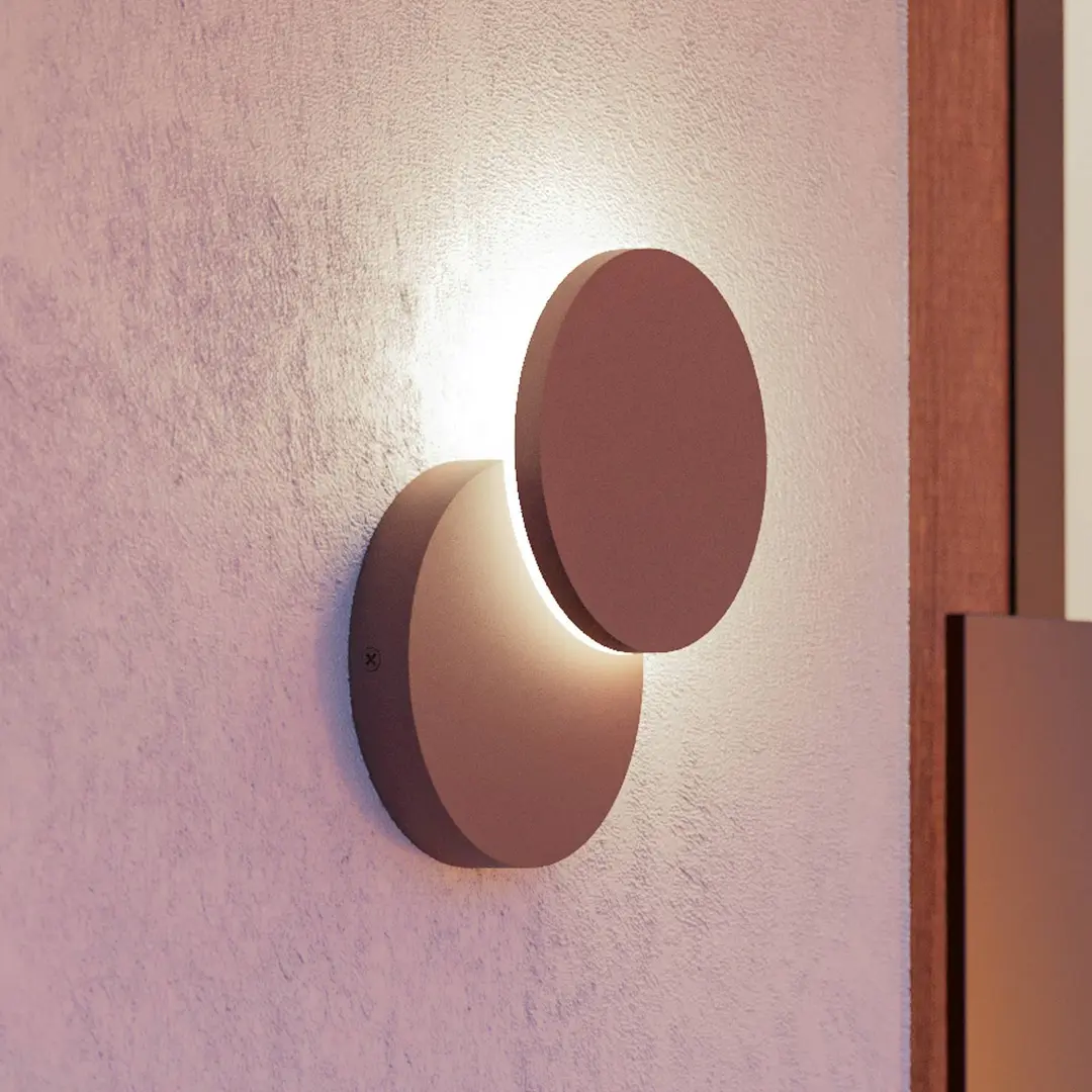 EGLO LED-Außenwandlampe Pedersano, rostfarben, Ø 14 cm Metall