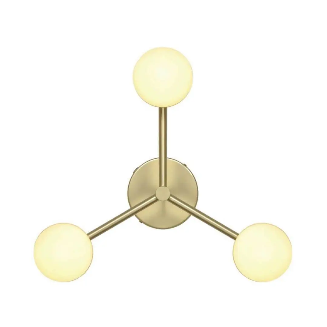 Nordlux Deckenleuchte Contina, messingfarben, Ø 48 cm, Metall/Glas