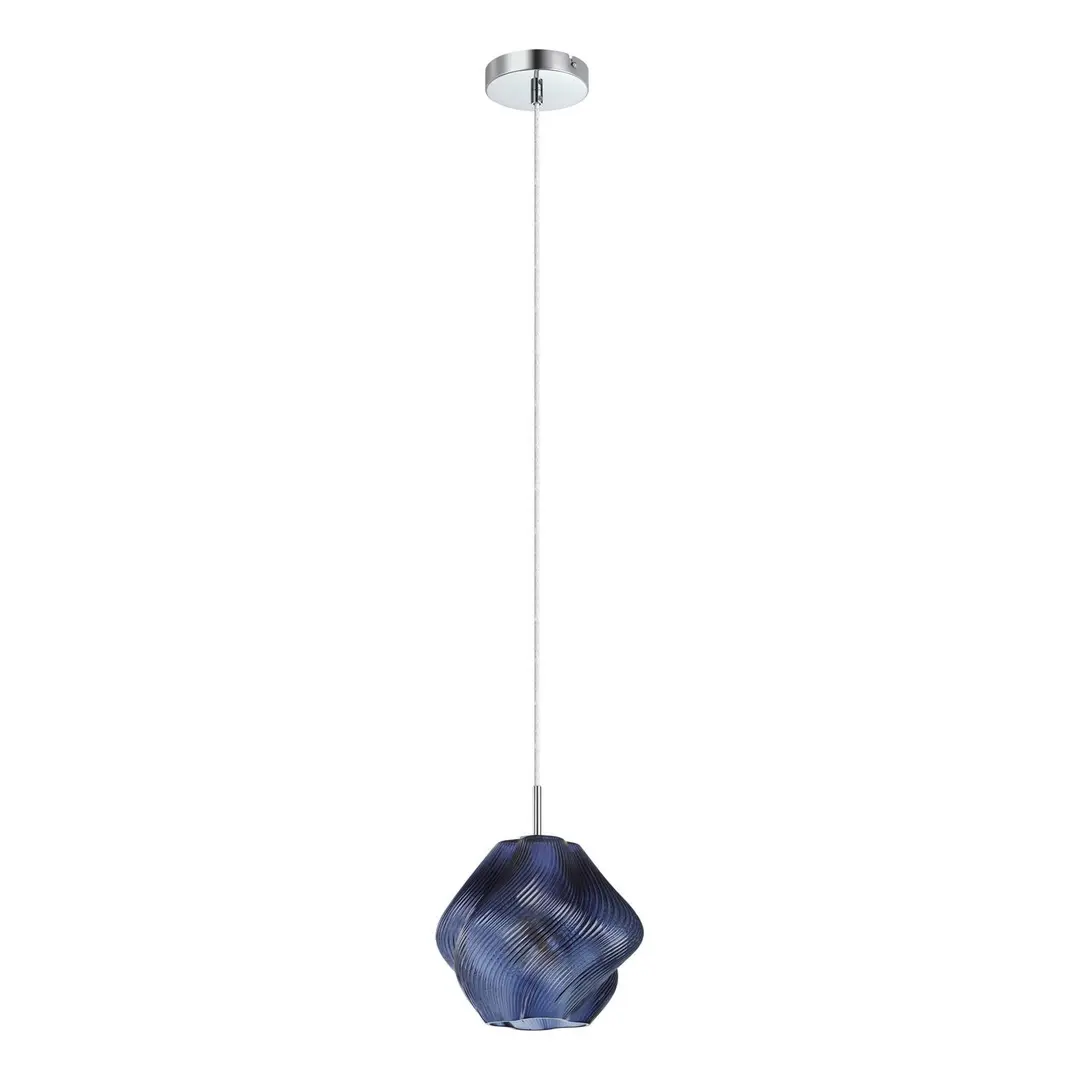 EGLO Hängeleuchte Meliciano, blau, Glas, Ø 22 cm, E27