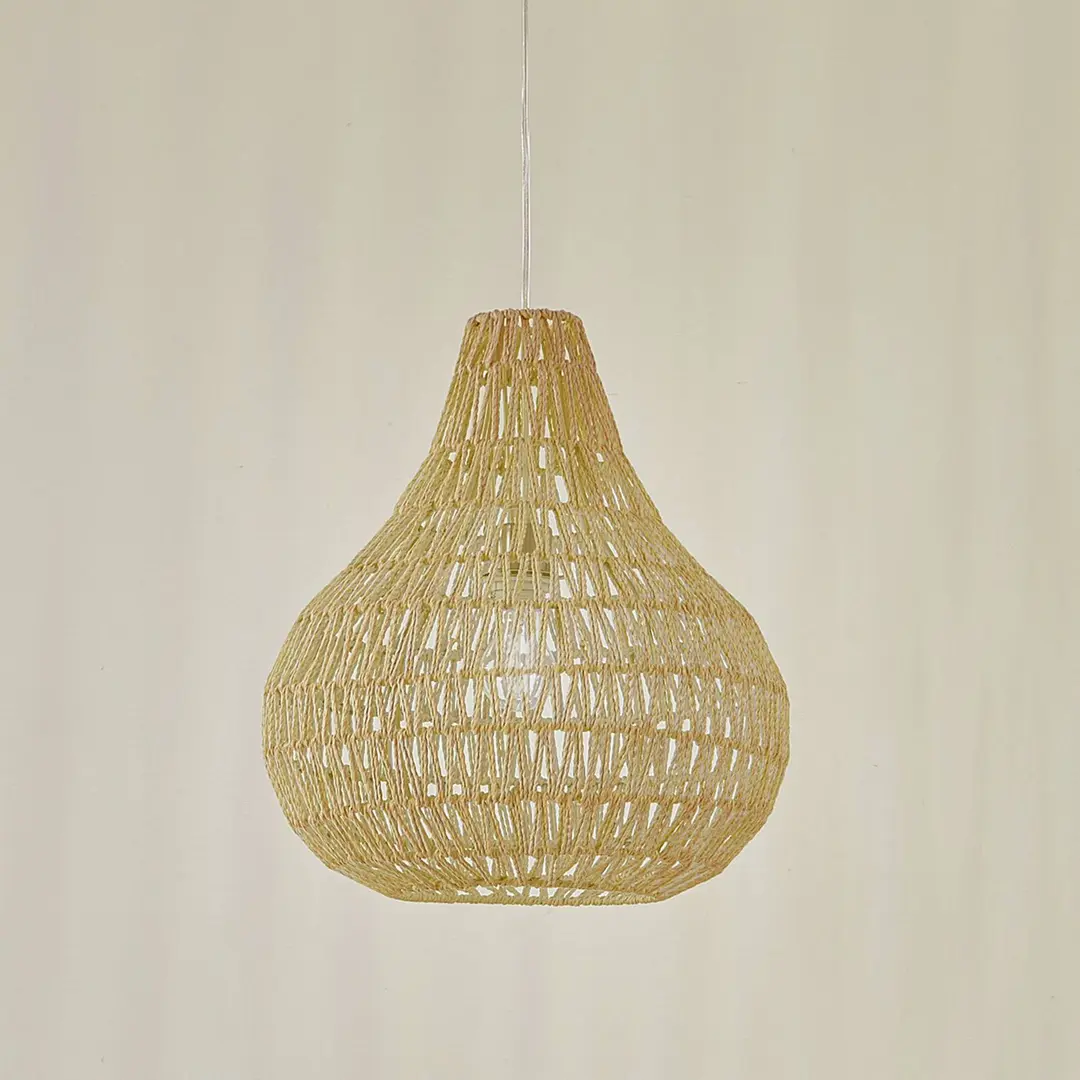 Lindby Hängeleuchte Miryam, Hanfseil natur, Ø 40 cm
