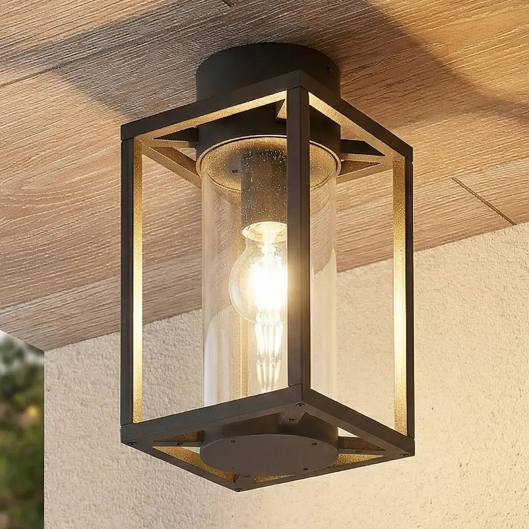 Lucande Außendeckenleuchte Ferda, 29 cm, anthrazit, IP44