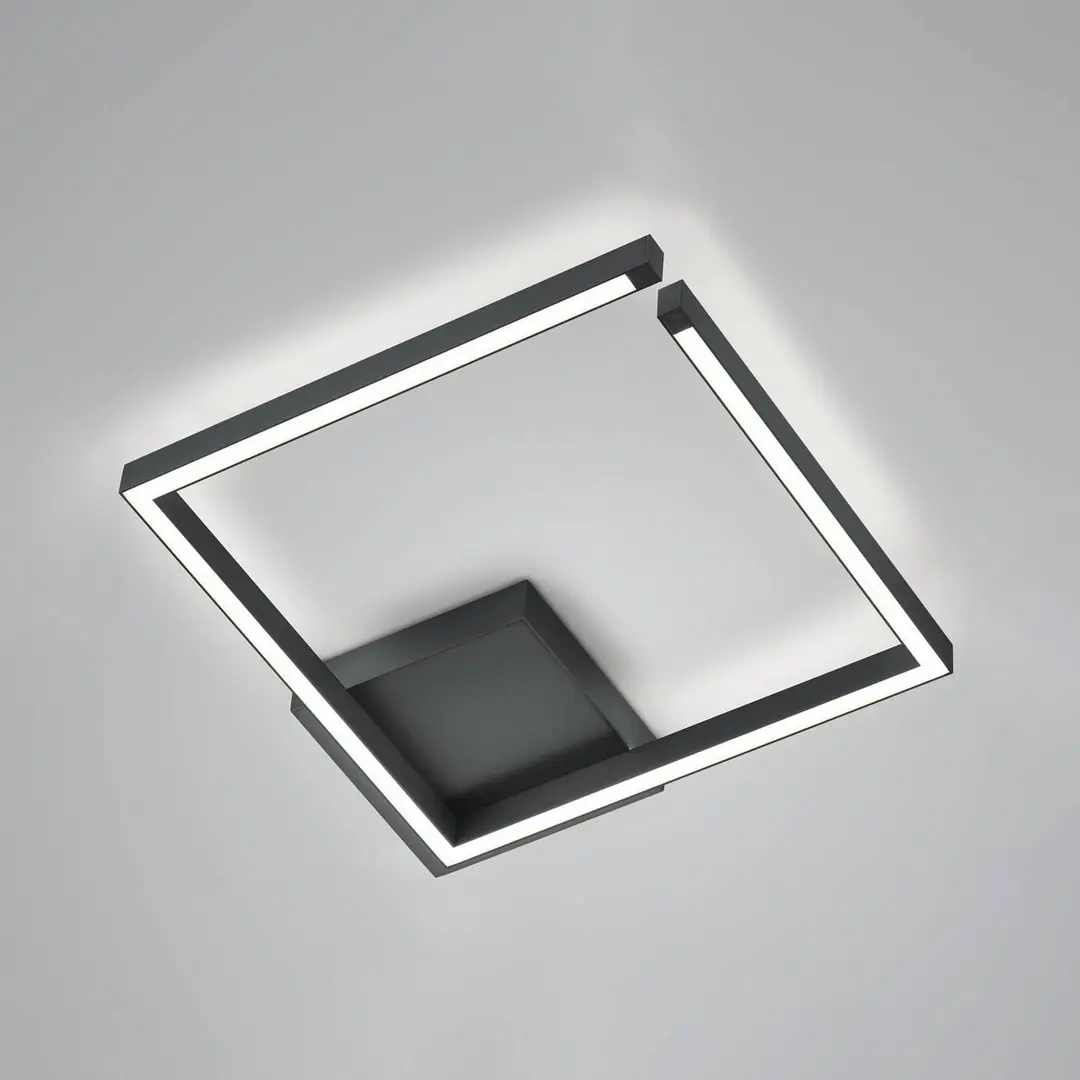 Knapstein LED-Deckenleuchte Yoko, up/down, 40x40 cm, schwarz