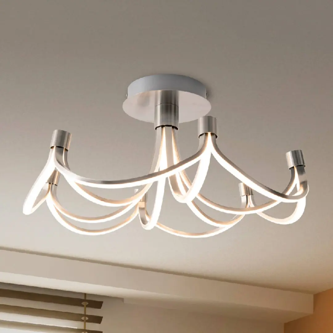 Naeve Leuchten LED-Deckenleuchte Festos, nickel matt, dimmbar