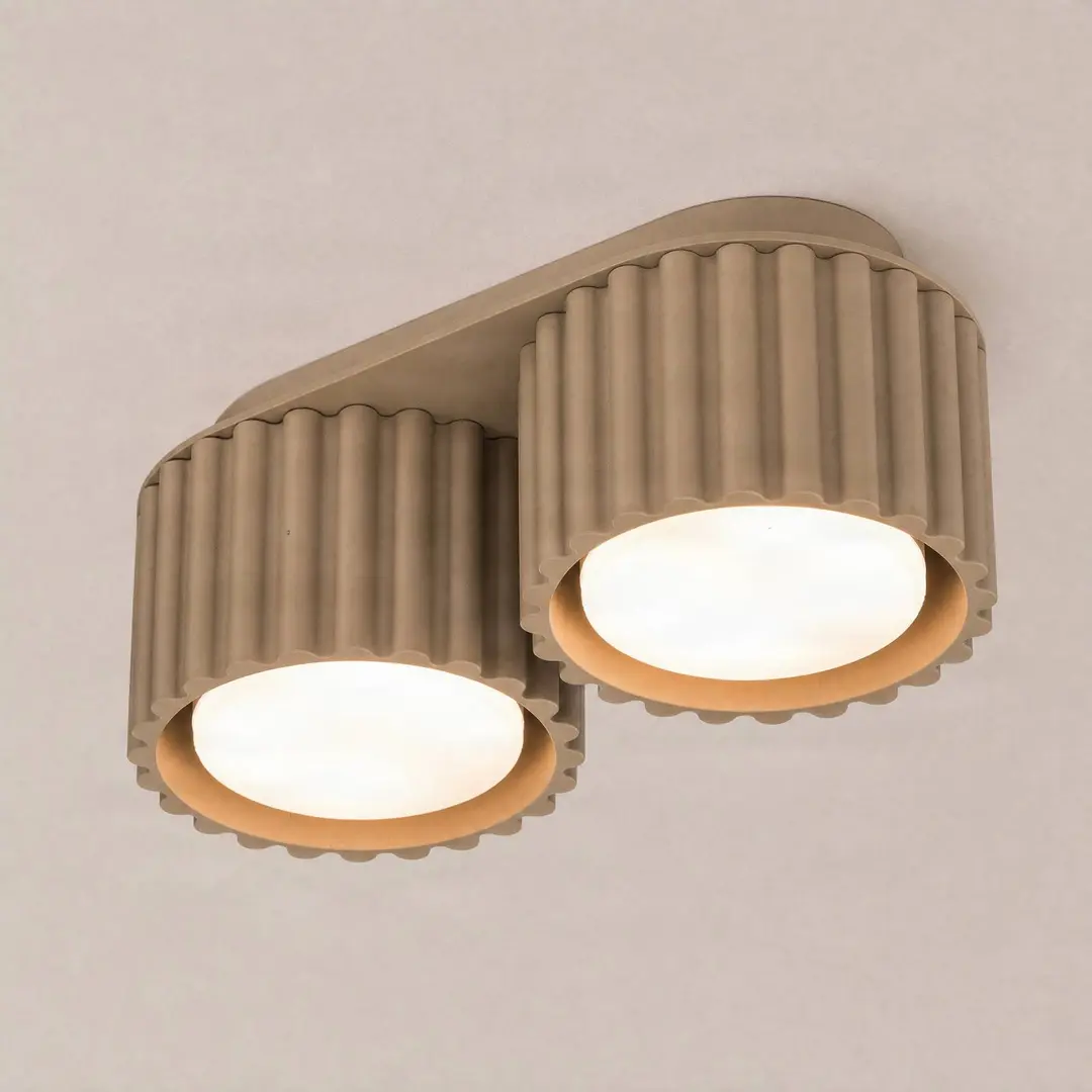 SOLLUX LIGHTING Deckenleuchte Aura 2, taupe, 2-flg., Länge 21 cm, GX53