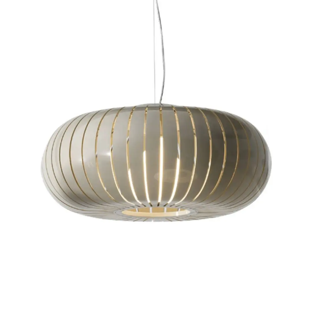Kartell Hängeleuchte Teresa, grau, Ø 50 cm, E27-LED