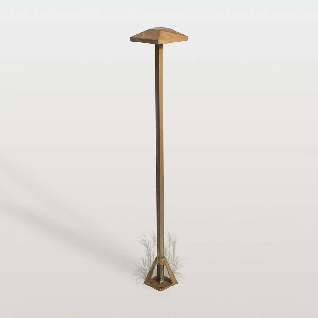 Moretti Luce LED-Wegeleuchte Aura Edge, Höhe 80 cm, messing antik, IP65