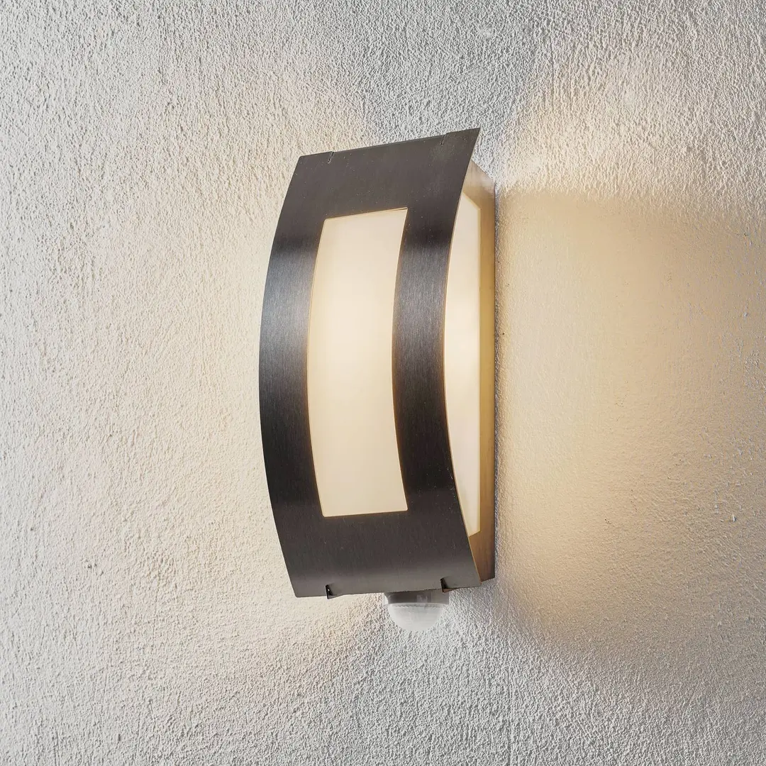CMD Außenwandlampe Quadrat aus Edelstahl mit Sensor