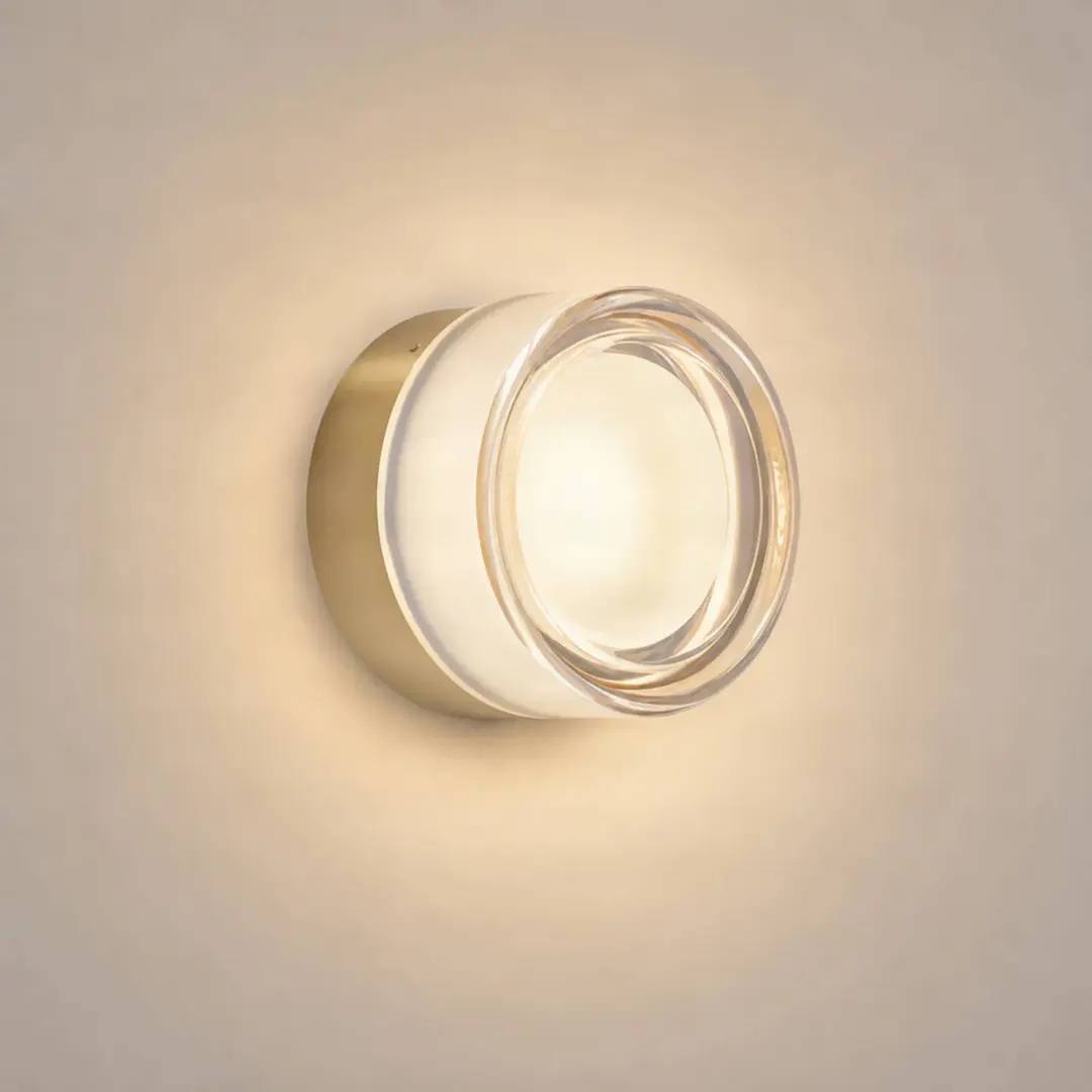 Lucande LED-Wandlampe Somber, bronze/amber, Ø 12,5 cm, IP44