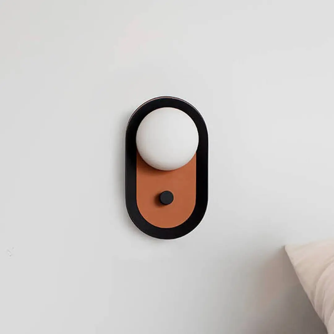 FARO BARCELONA LED-Wandlampe Maya, terracotta, Alu/Glas, Breite 12,2 cm