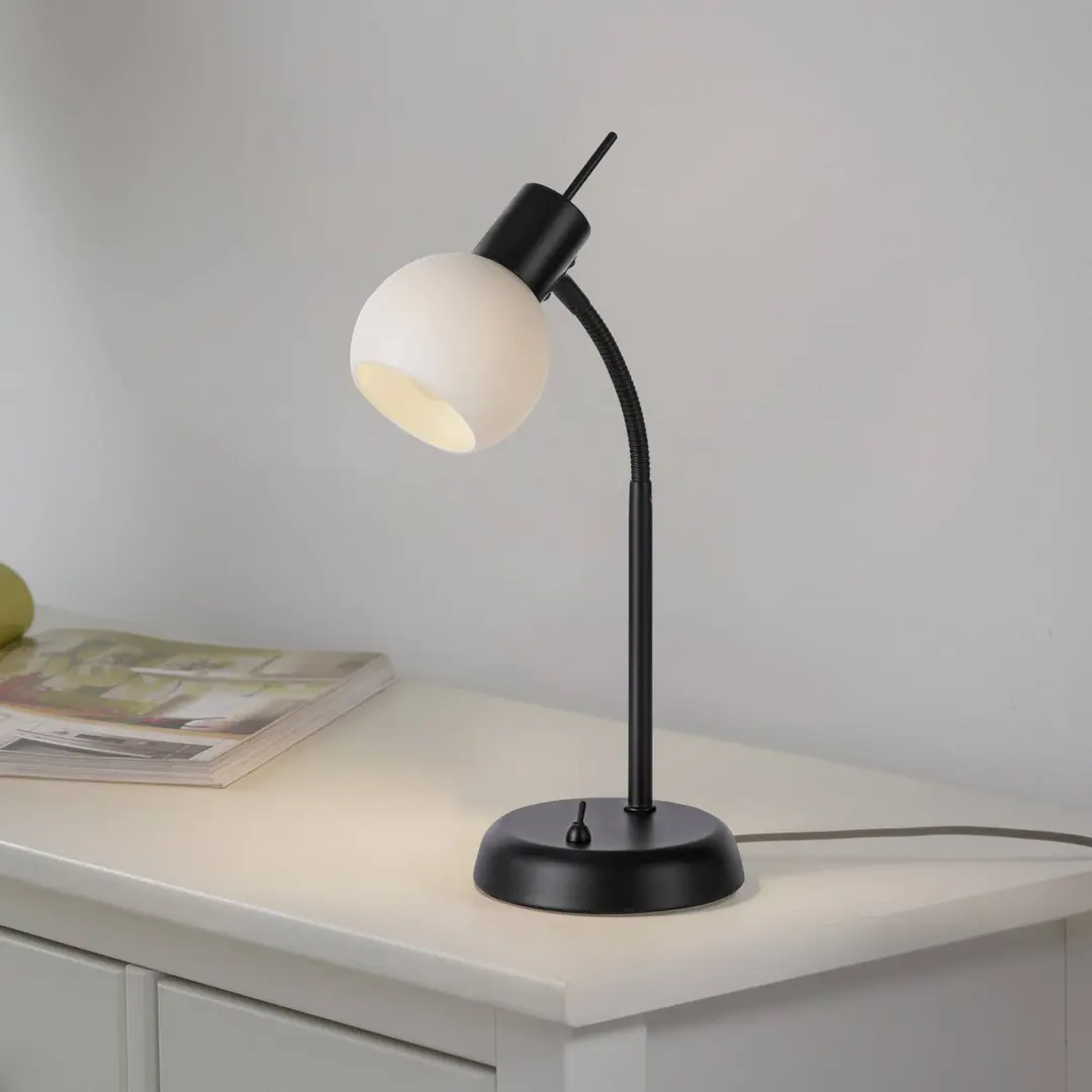JUST LIGHT. GmbH JUST LIGHT. Tischleuchte Loki, schwarz, Eisen, Glas
