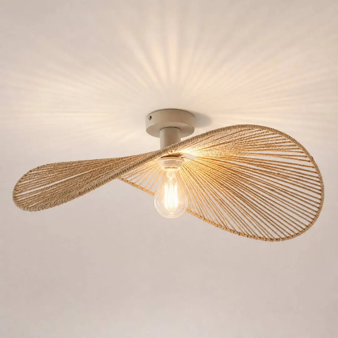 Lindby Deckenleuchte Valdorin, beige, 75 cm x 50 cm, Papier