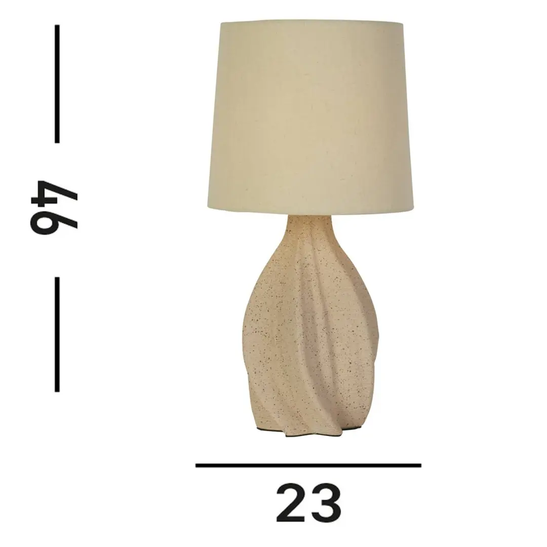 Searchlight Tischleuchte Twist, beige, Höhe 46 cm, Textil/Keramik