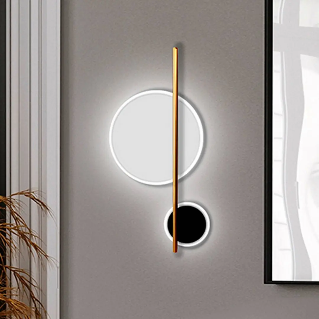 Schuller Valencia LED-Wandlampe Duo, Höhe 52 cm, schwarz/goldfarben, Metall