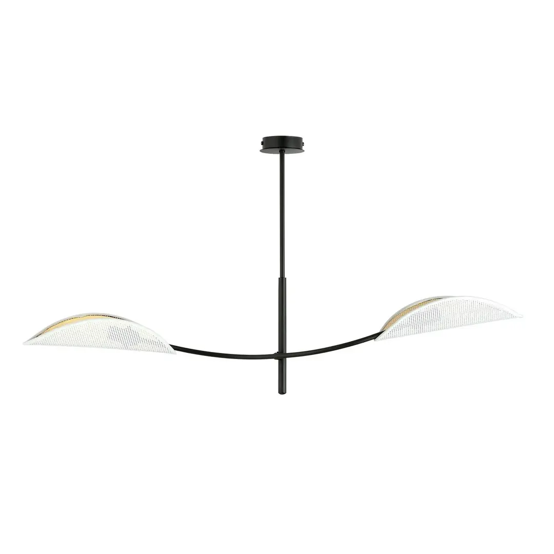 EMIBIG LIGHTING Deckenlampe Lotus, schwarz/weiß/gold, 2-flammig