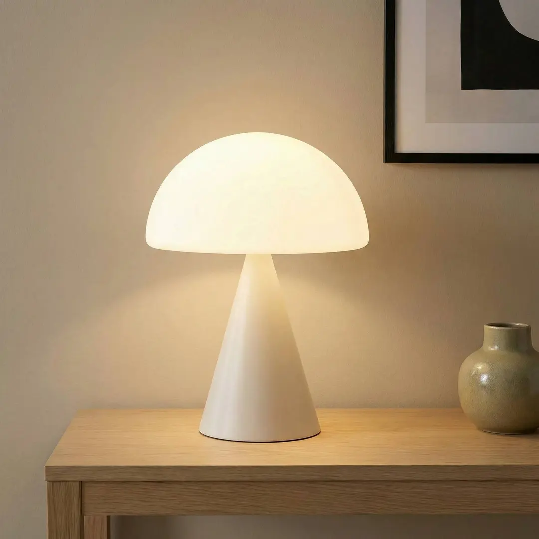 Fabas Luce LED-Tischlampe Blip, weiß, Glas, CCT, Touchdimmer