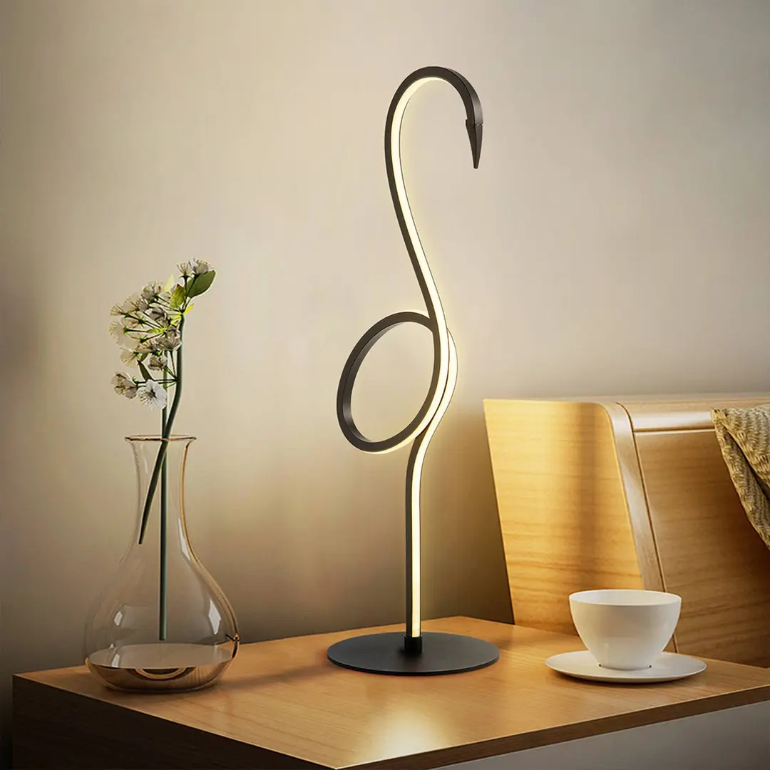 ELSTEAD LED-Tischleuchte Flamingo, schwarz, Metall, 50 cm hoch