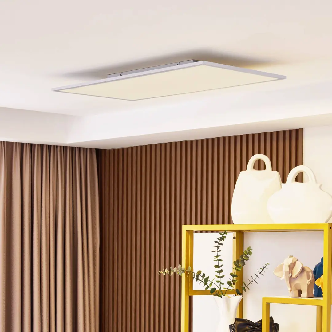 Lindby LED-Panel Lamin, weiß, 80 cm, CCT, dimmbar, Remote
