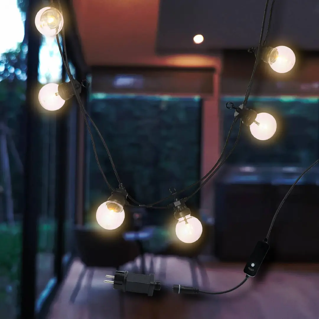 Lumisky LED-Lichterkette PARTY, schwarz/transparent, Länge 9 m, IP44