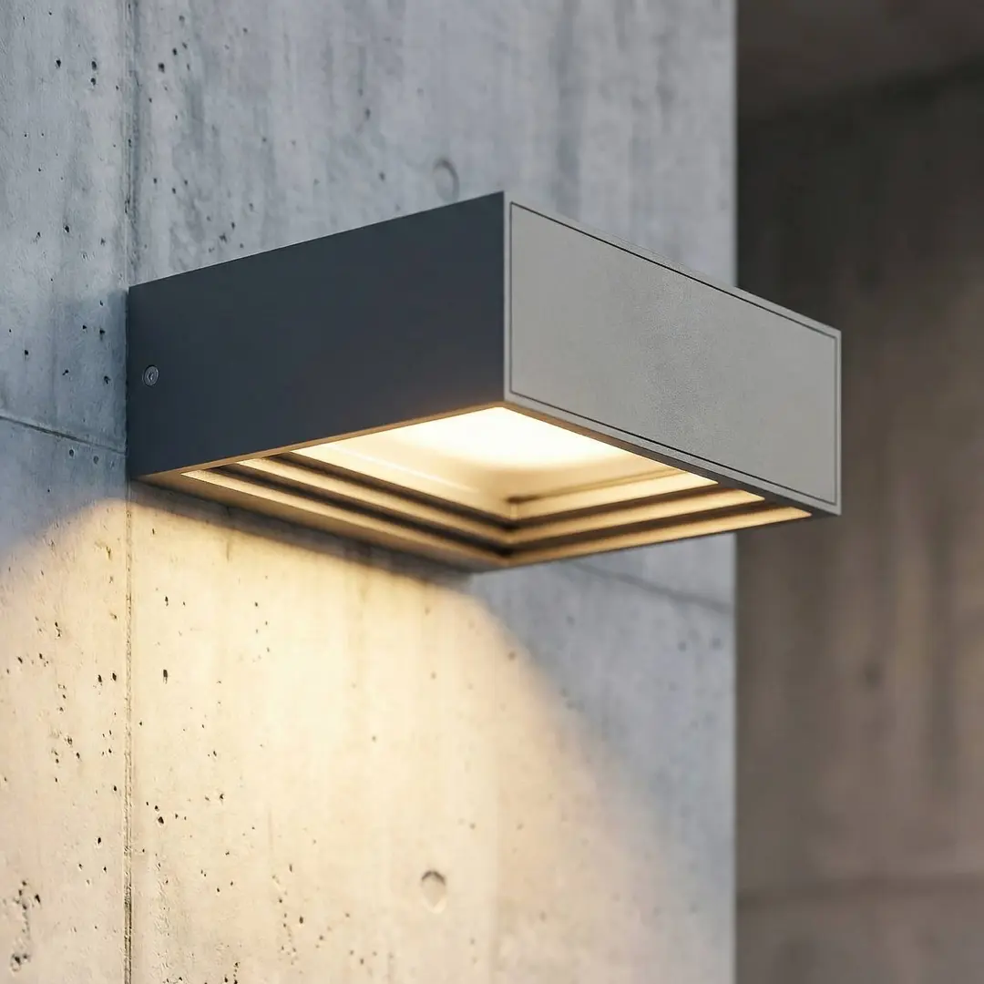 Lucande LED-Wandleuchte Ashkan, anthrazit, IP65