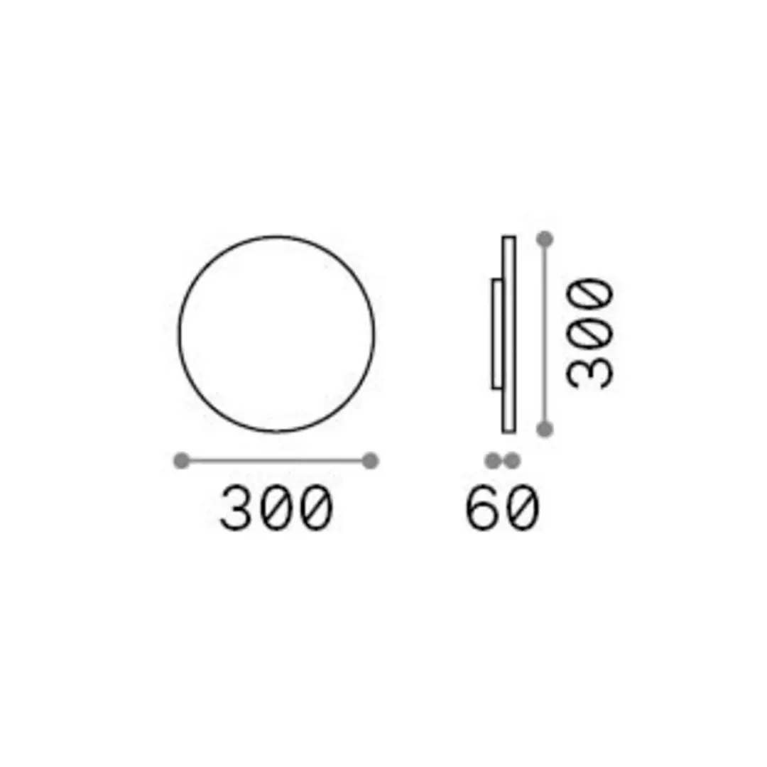 Ideal Lux LED-Außenwandlampe Punto, weiß, Ø 30 cm