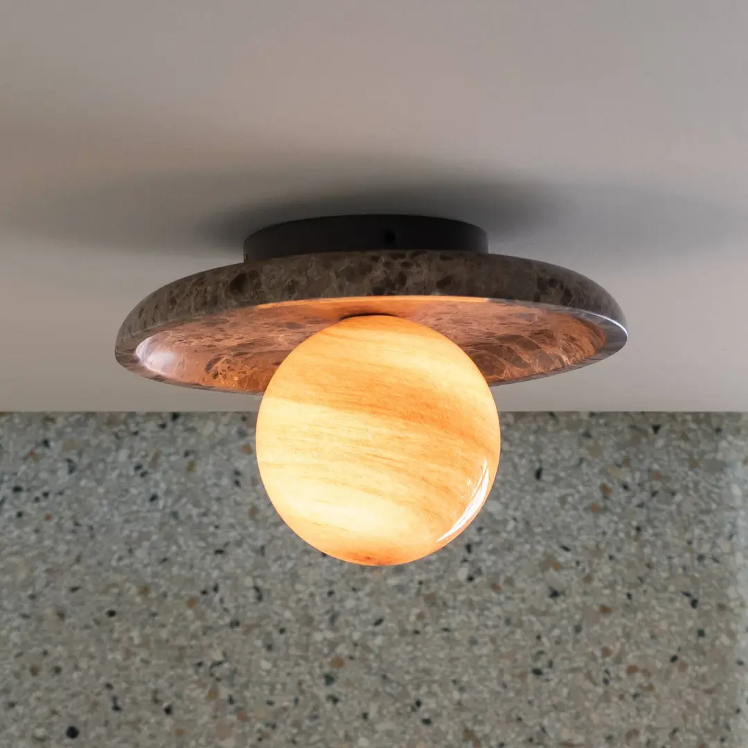 IT'S ABOUT ROMI Deckenlampe Tivoli, braun, Ø 25 cm, Marmor