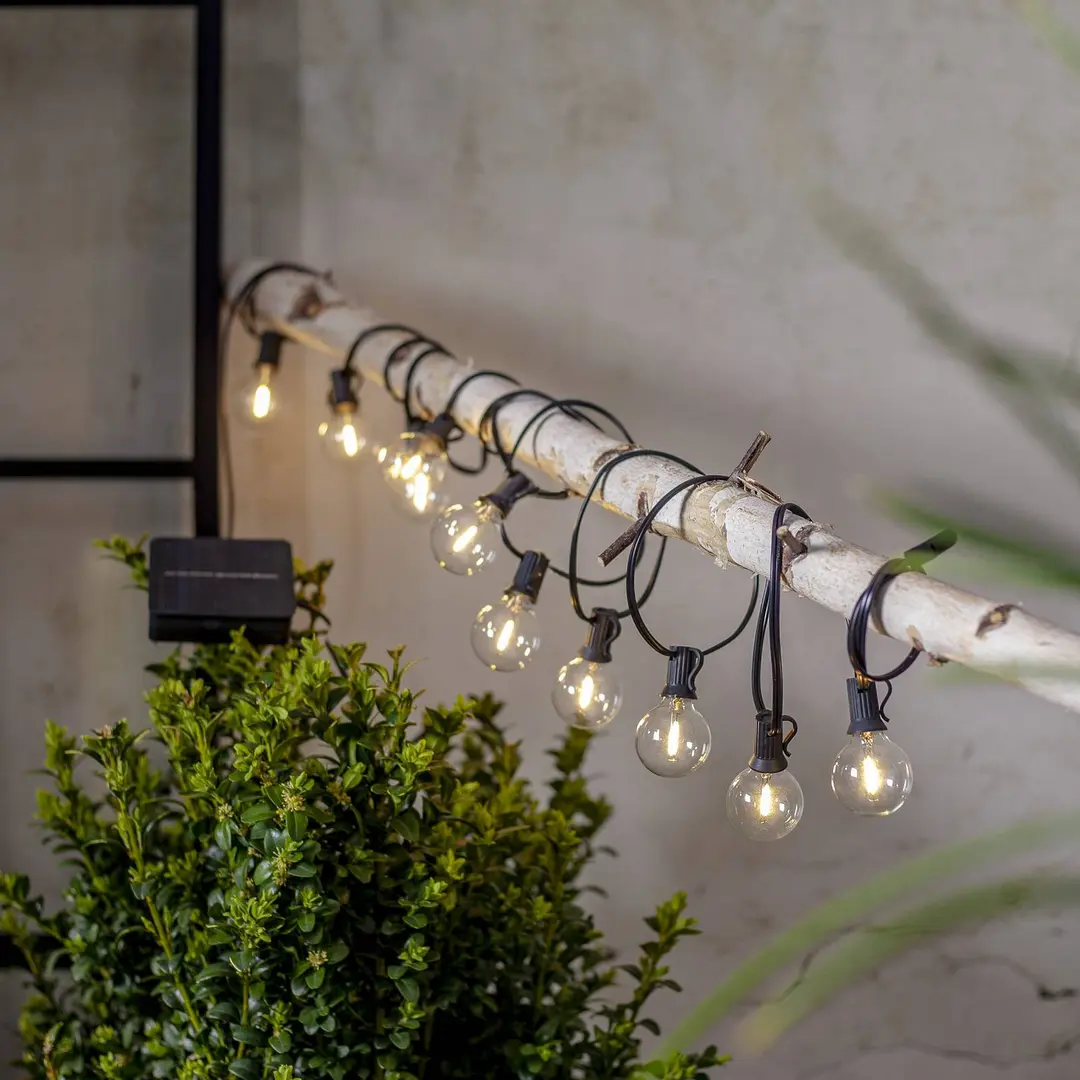 STAR TRADING LED-Solar-Lichterkette Globe Mini, 10-flg., 270 cm, 3000K