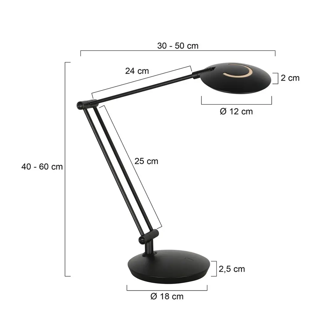 Steinhauer LED-Schreibtischlampe Zenith 2, schwarz, CCT, Fernbedienung