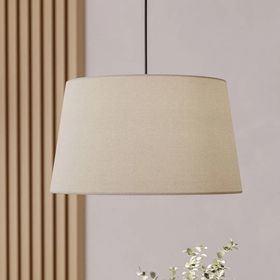 EGLO Hängeleuchte Febres, Ø 35 cm, schwarz/weiß, Stoff
