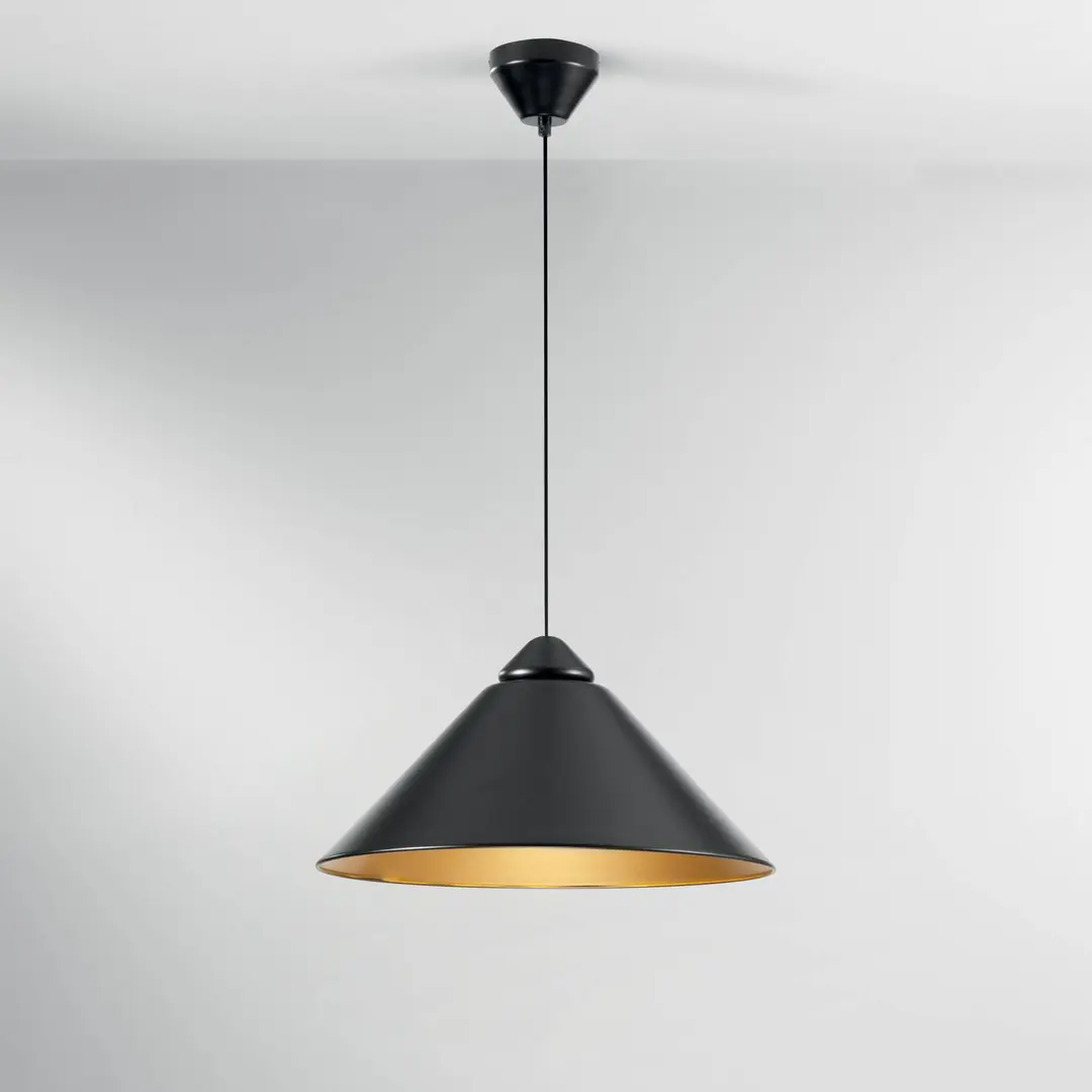 Luce Ambiente Design Hängelampe Big Bang schwarz/goldfarben, Ø 49 cm, Metall