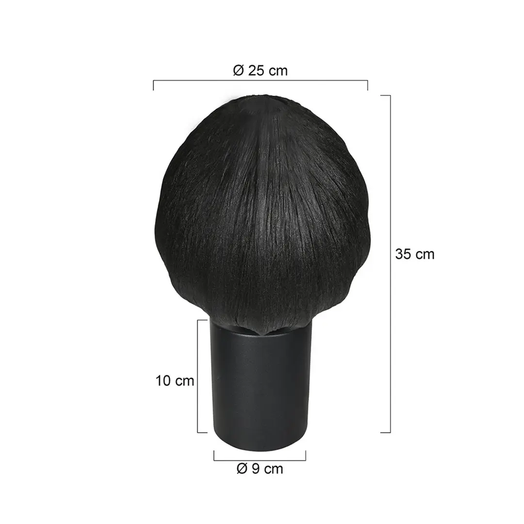 Mexlite Tischlampe Bloeba, schwarz, Ø 25 cm, Leinen/Metall