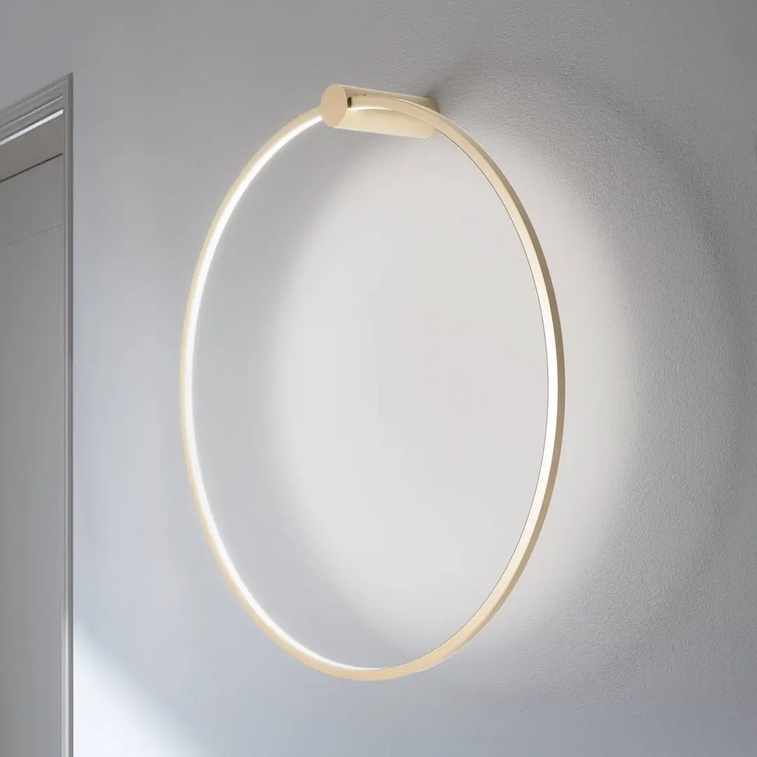 Milagro Lighting LED-Wandleuchte Saturno, gold, Ø 80 cm, Metall, 4.000 K