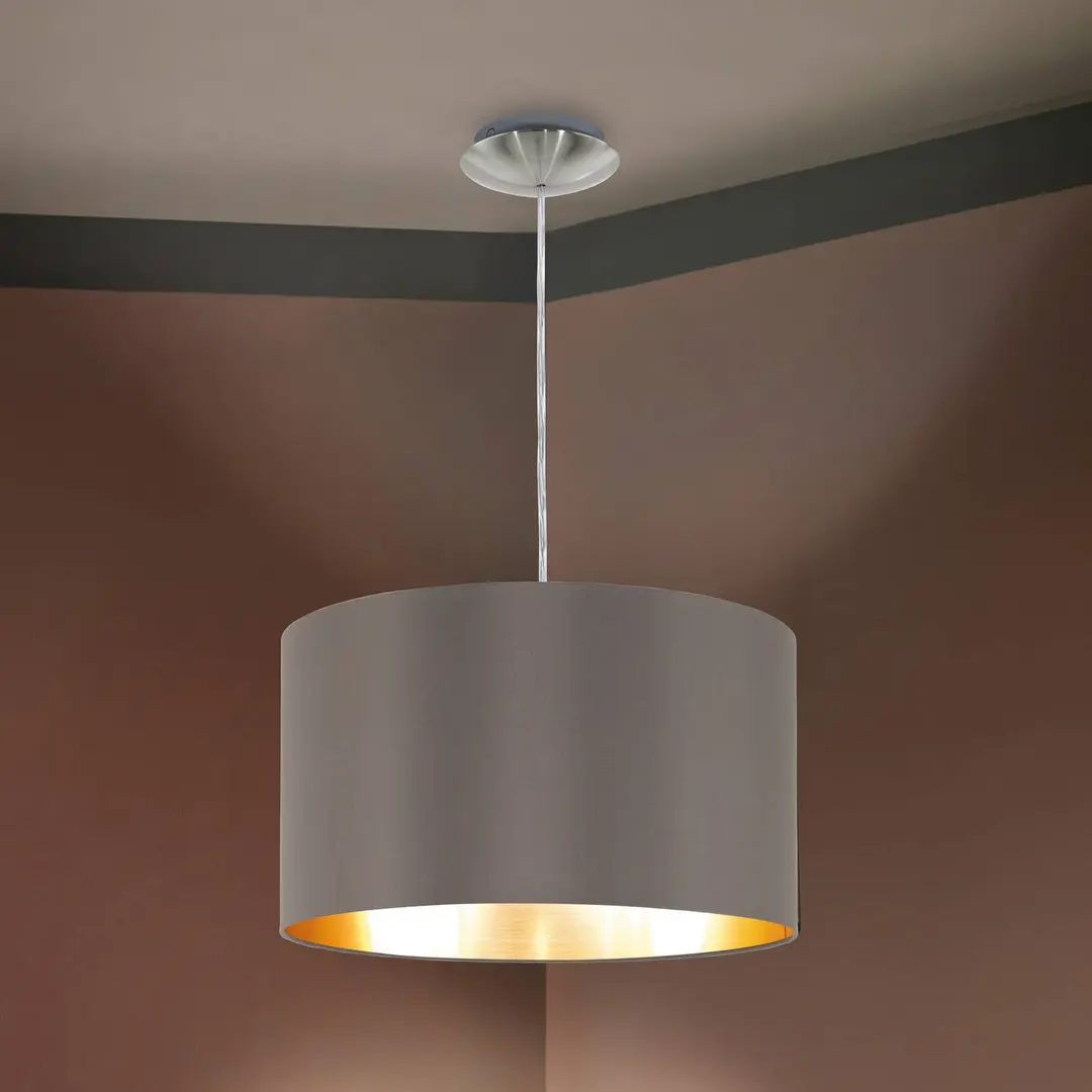 EGLO Textil-Hängeleuchte Maserlo, cappuccino, 38 cm