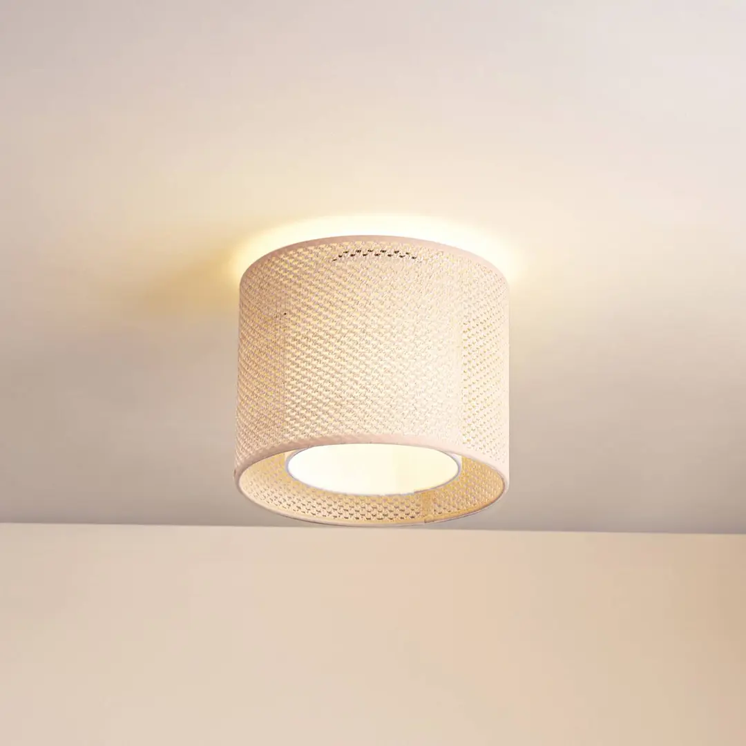 Lindby Deckenleuchte Soula, Ø 26 cm, beige, Kunststoff, E27