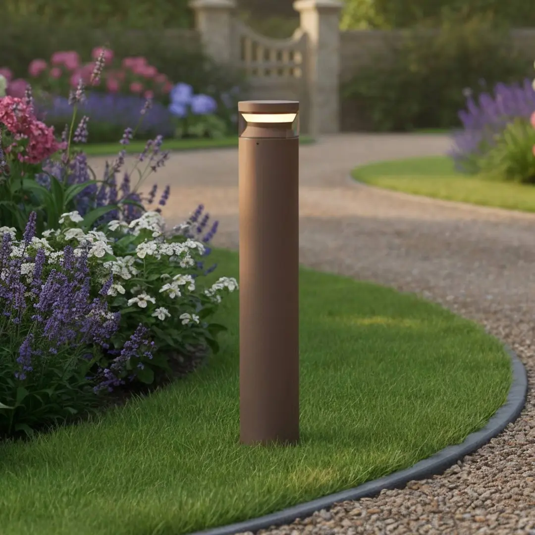 Ideal Lux LED-Wegeleuchte Boeing, Höhe 70 cm, kaffeebraun