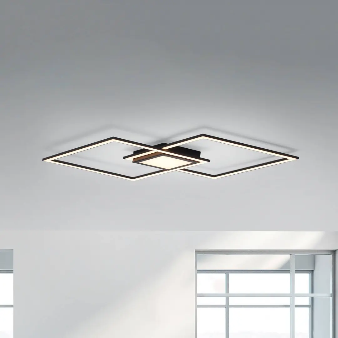 JUST LIGHT. GmbH LED-Deckenleuchte Asmin, CCT, schwarz, 106x37cm